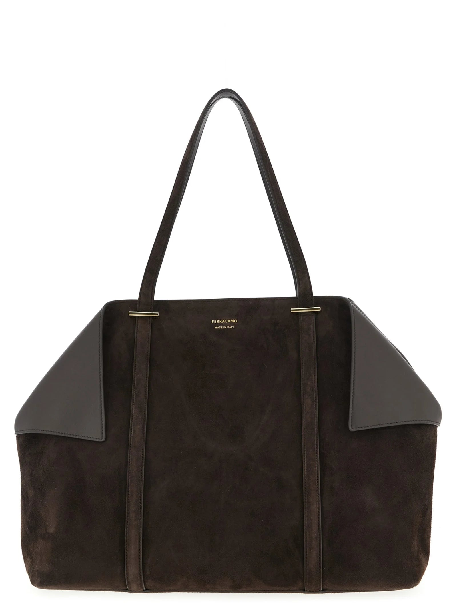 Ferragamo Brown Goatskin Shoulder Bag