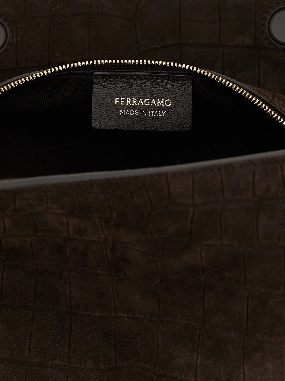 Ferragamo Brown Goatskin Shoulder Bag