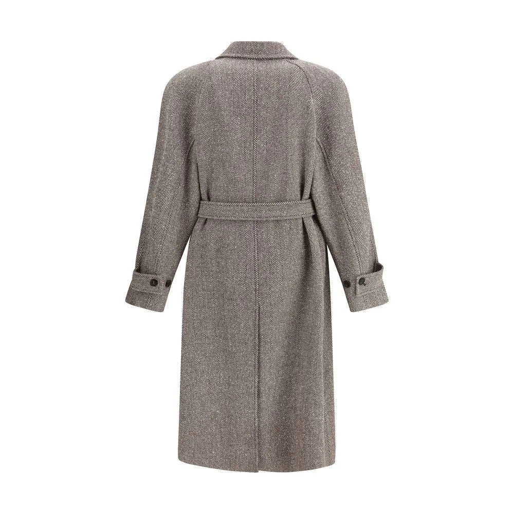 Ferragamo Coat in herringbone-patterned fabric - IT52 | XL - Overcoats
