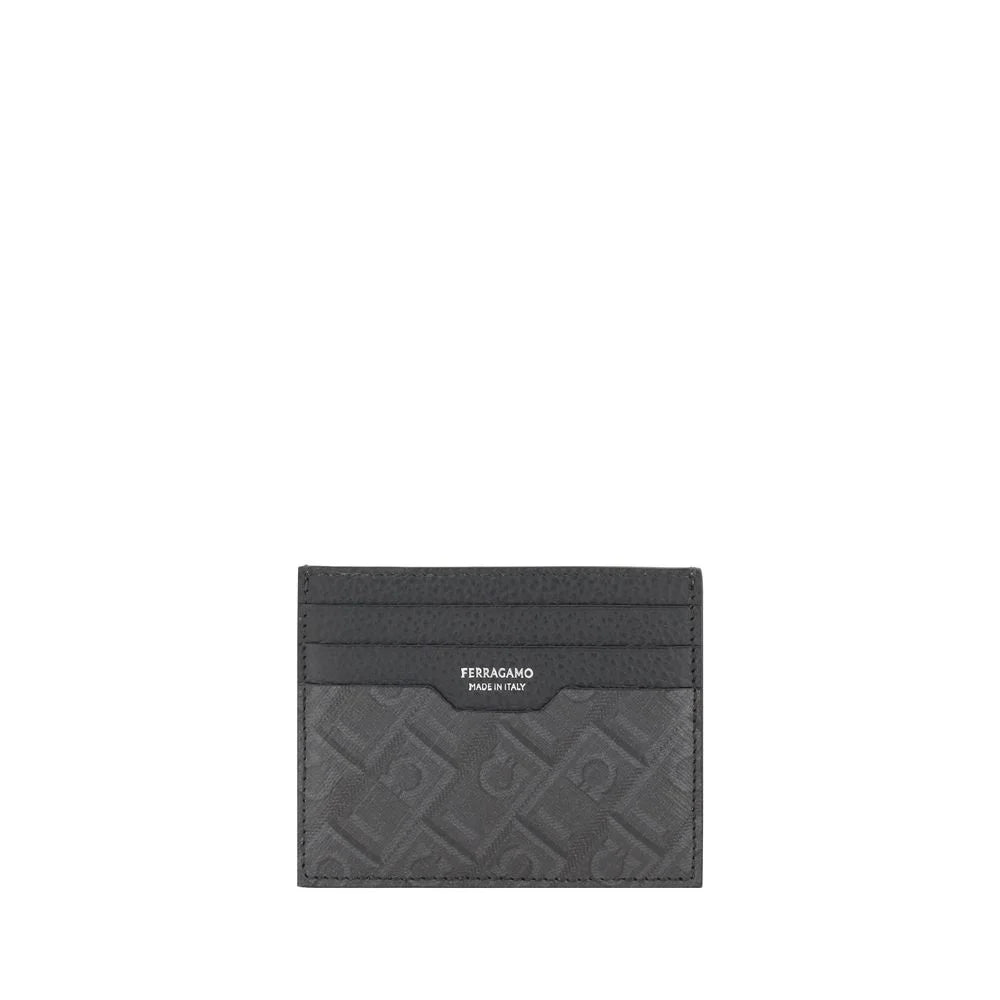 Ferragamo Gray Calf Leather Bos Taurus Wallet