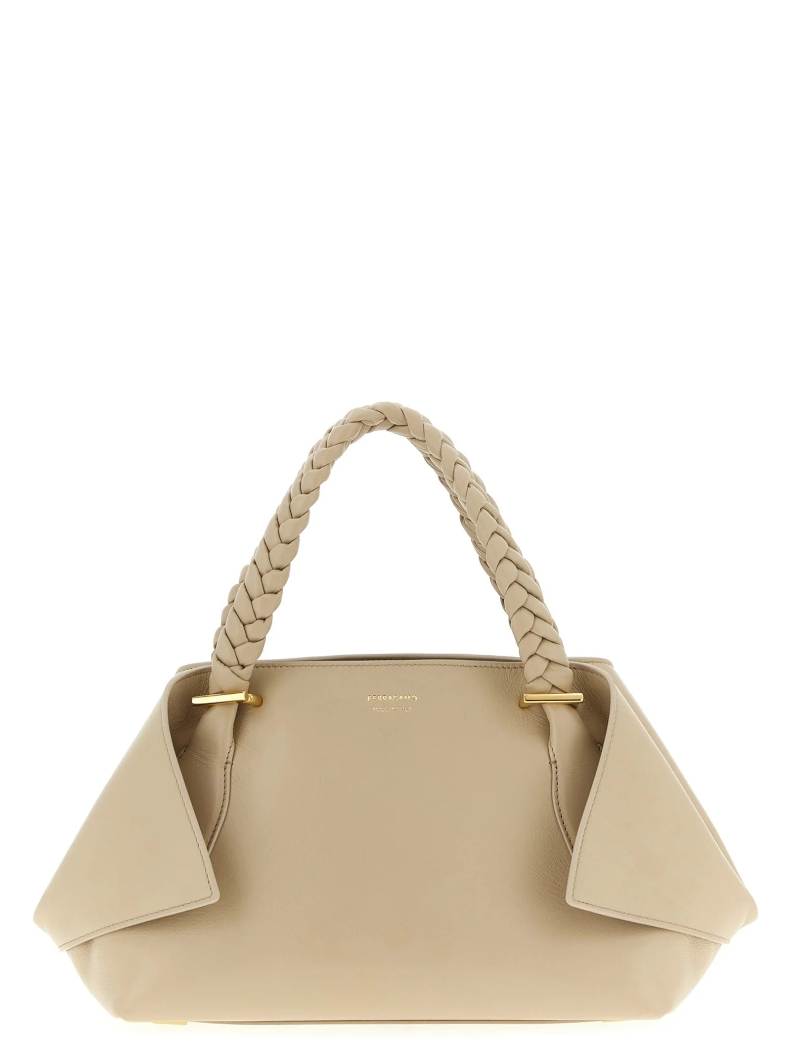 Ferragamo Gray Calfskin Handbag