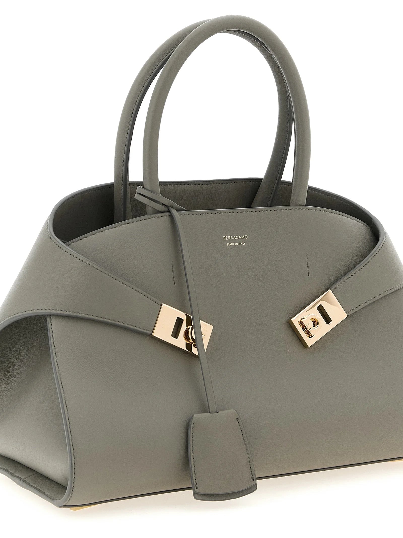 Ferragamo Gray Calfskin Handbag