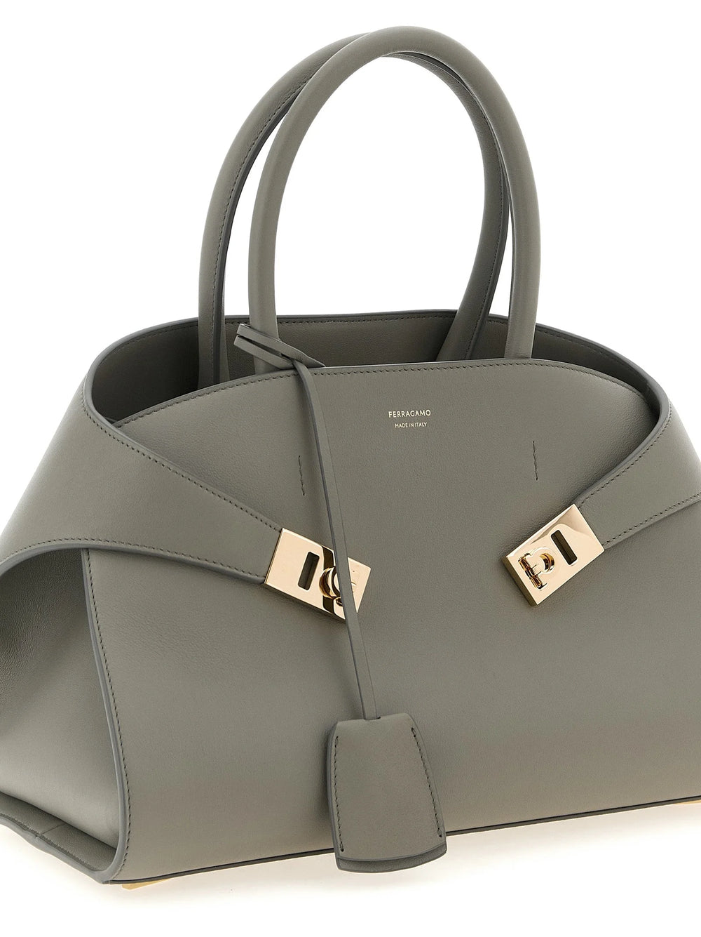Ferragamo Gray Calfskin Handbag