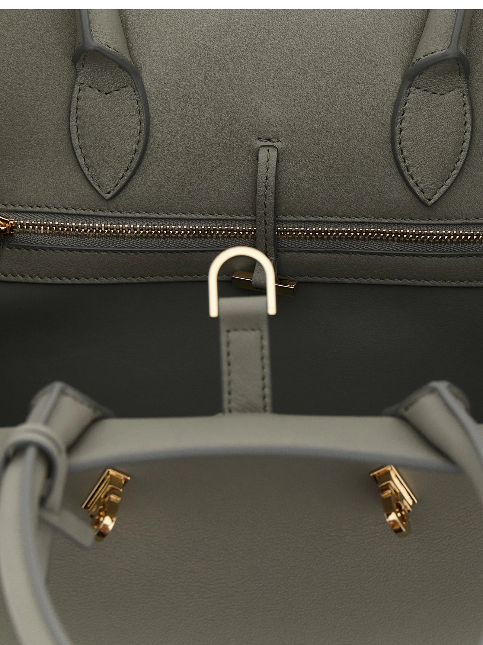 Ferragamo Gray Calfskin Handbag