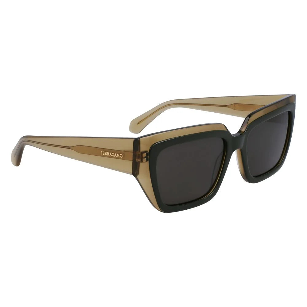 Ferragamo Green Acetate Sunglasses