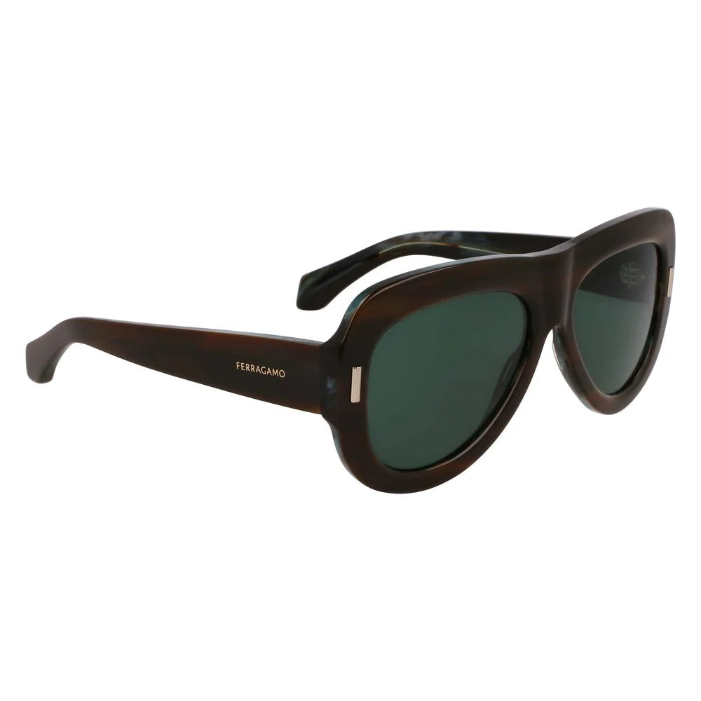 Ferragamo Green Acetate Sunglasses