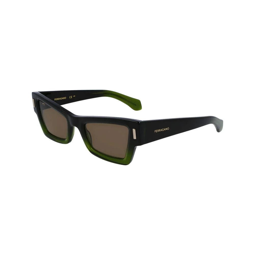 Ferragamo Green Acetate Sunglasses