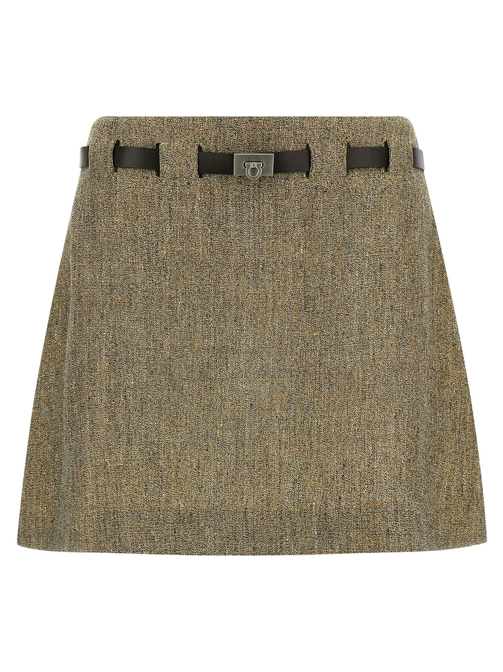 Ferragamo Multicolor Linen Long Skirt