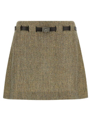 Ferragamo Multicolor Linen Long Skirt