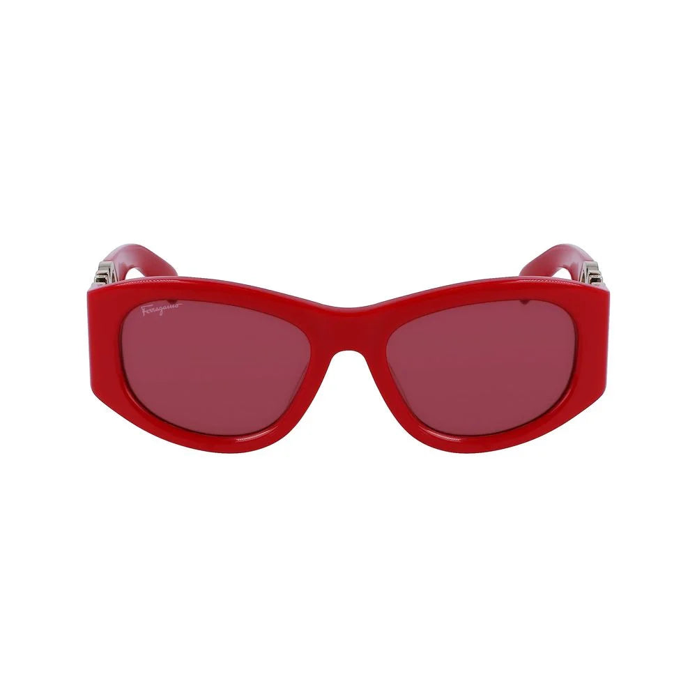 Ferragamo Red Acetate Sunglasses