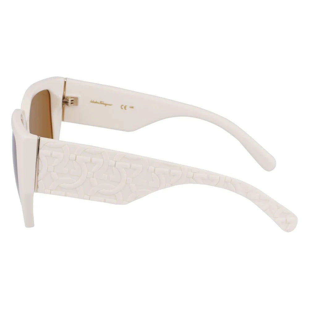 Ferragamo White Bio Injected Sunglasses - Sunglasses
