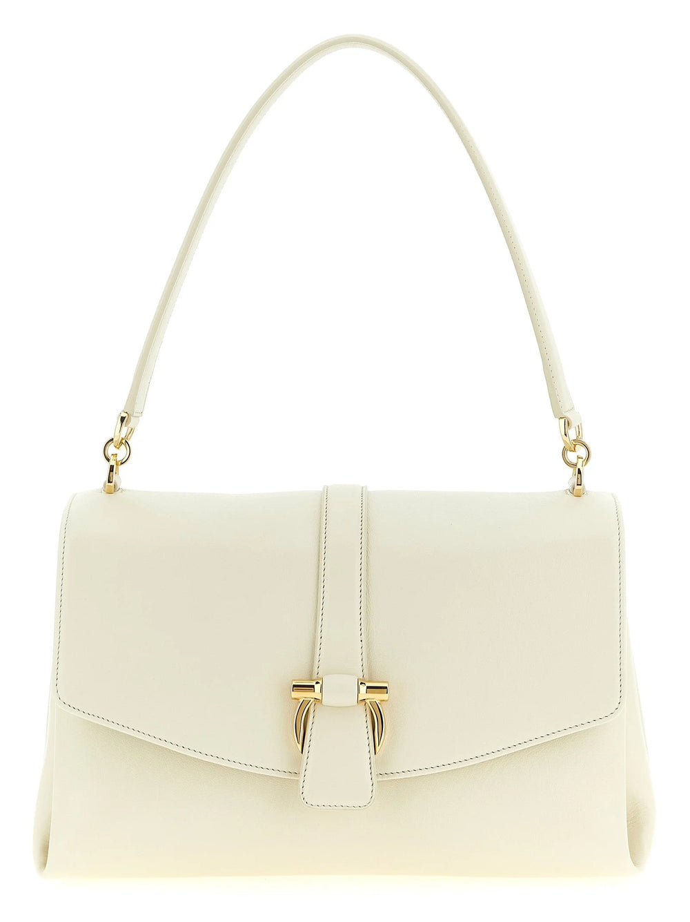 Ferragamo White Calfskin Shoulder Bag