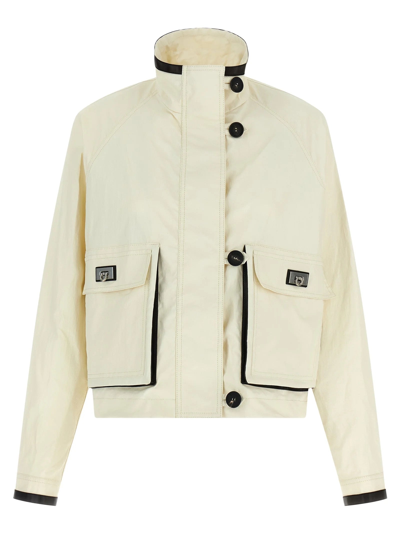 Ferragamo White Linen Full-Length Jacket - IT40