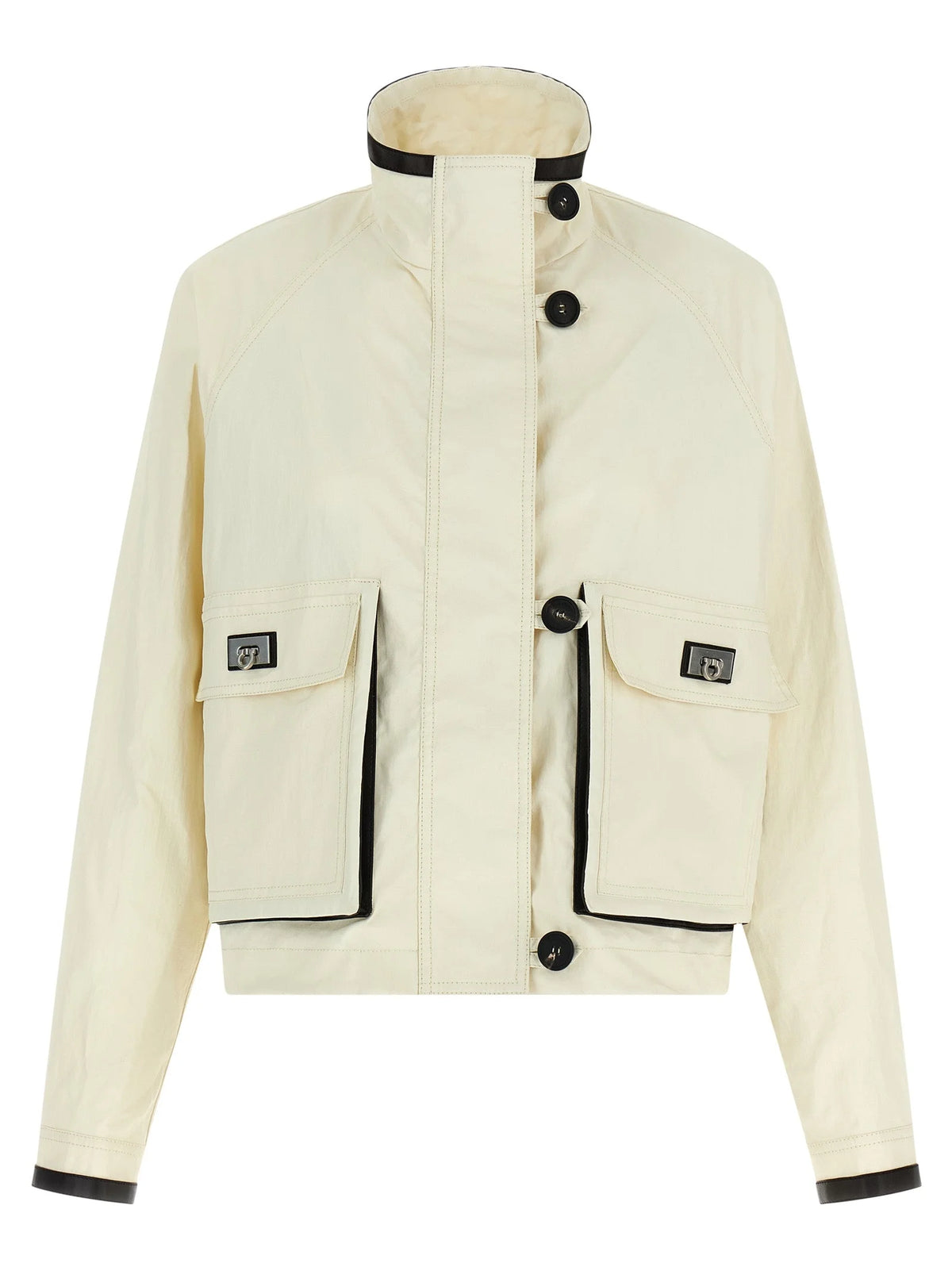 Ferragamo White Linen Full-Length Jacket - IT40