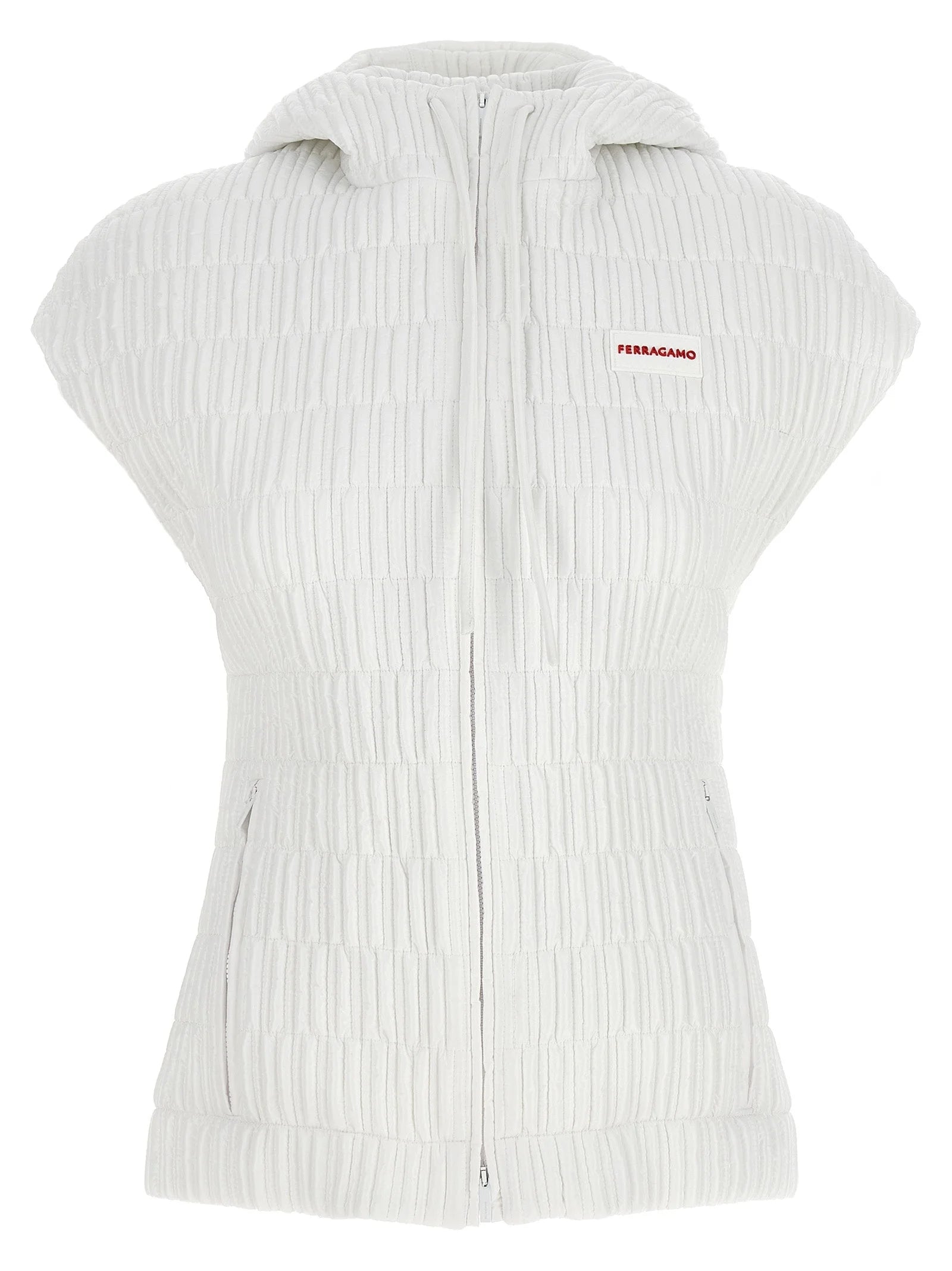 Ferragamo White Polyamide Sleeveless Jacket - IT44