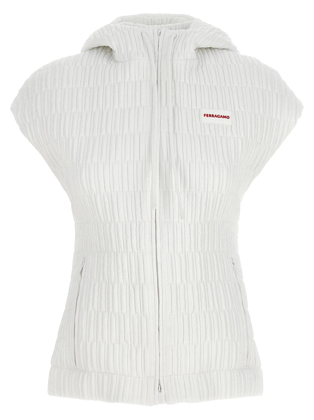 Ferragamo White Polyamide Sleeveless Jacket - IT44