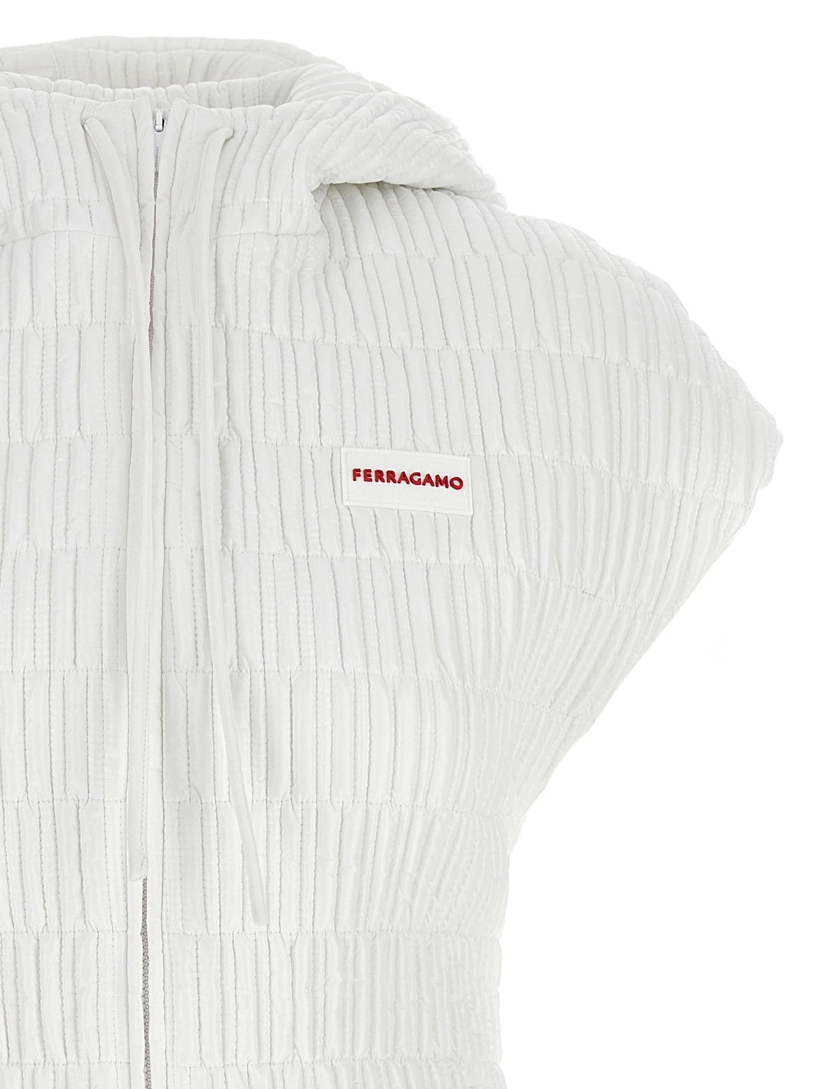 Ferragamo White Polyamide Sleeveless Jacket - IT44