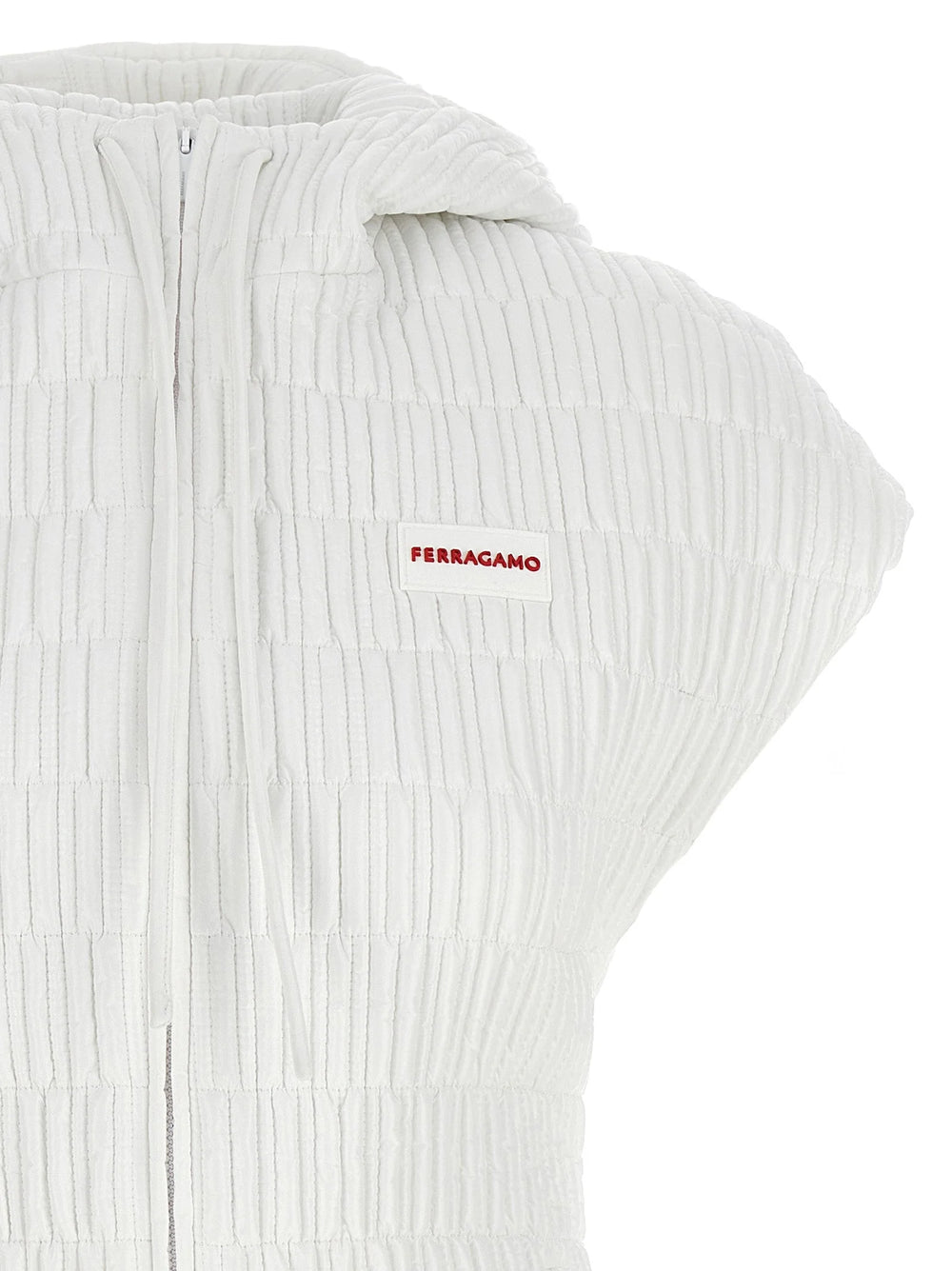 Ferragamo White Polyamide Sleeveless Jacket - IT44