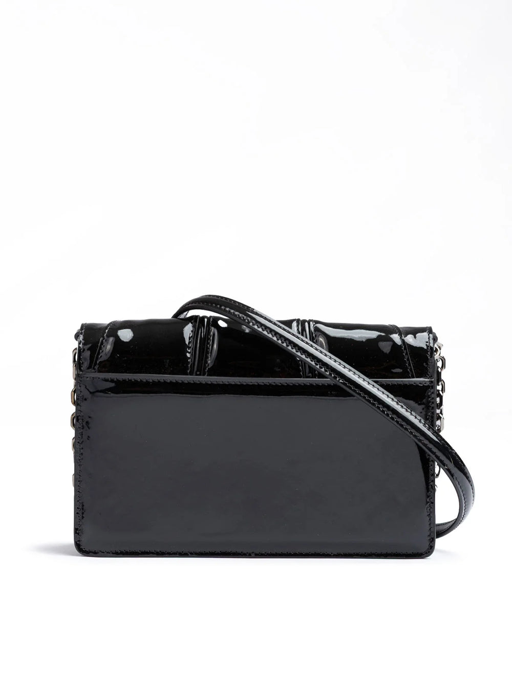 Ferrari Black GT patent leather bag with chain - Cross Body Bags