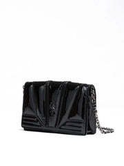Ferrari Black GT patent leather bag with chain - Cross Body Bags