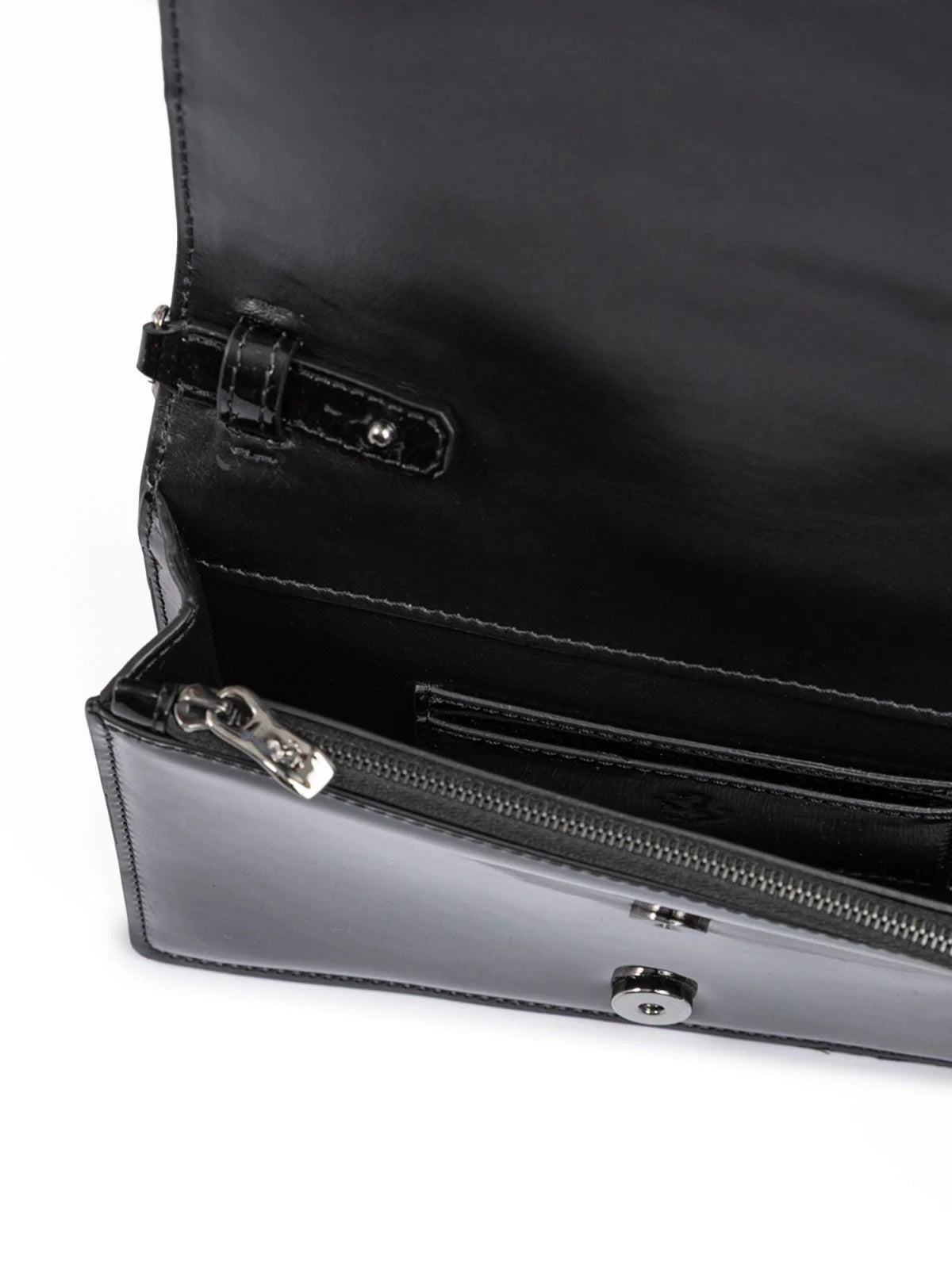 Ferrari Black GT patent leather bag with chain - Cross Body Bags