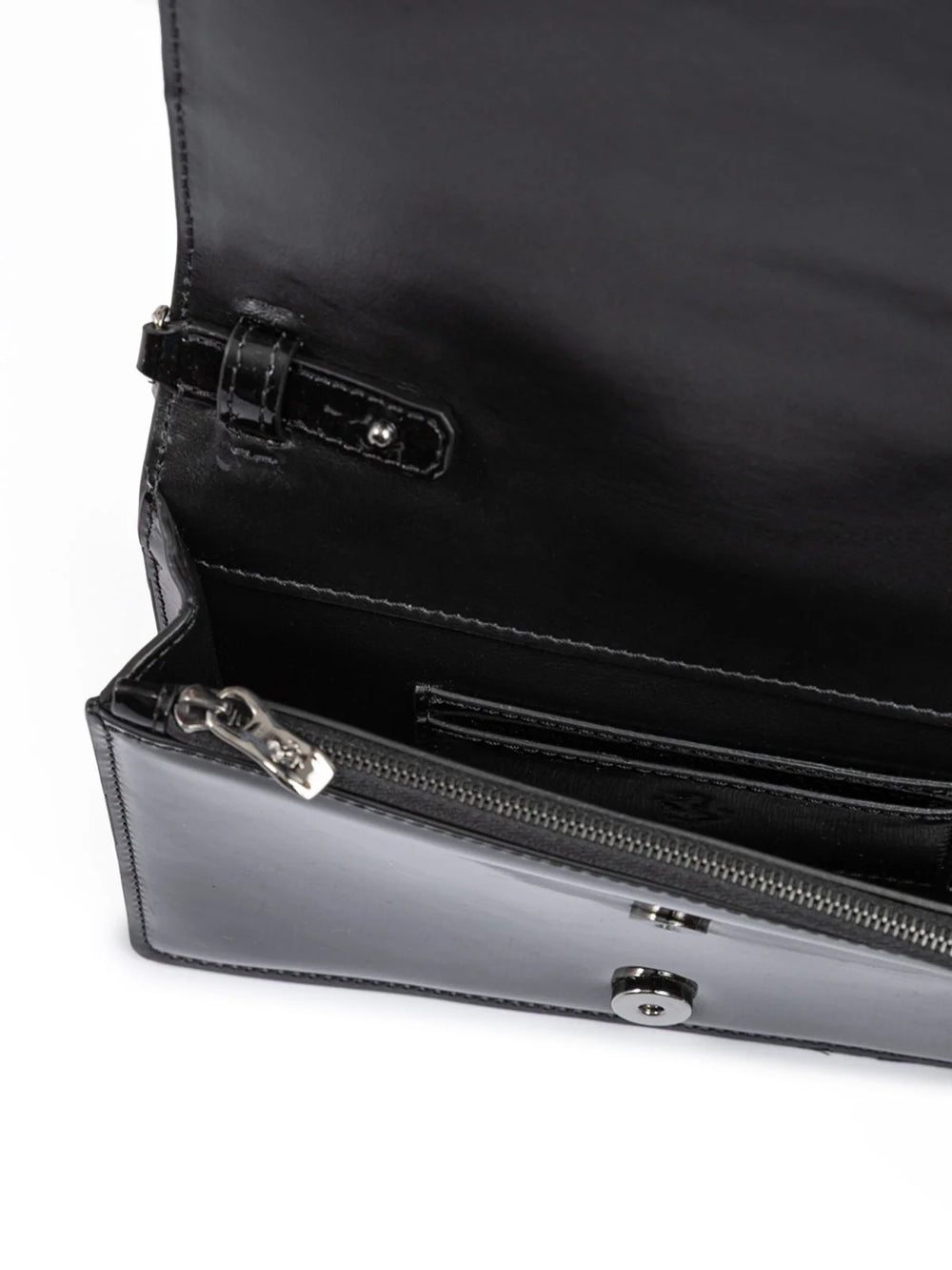 Ferrari Black GT patent leather bag with chain - Cross Body Bags