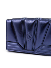 Ferrari Metal blue GT patent leather bag with chain - Cross Body Bags