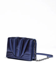 Ferrari Metal blue GT patent leather bag with chain - Cross Body Bags