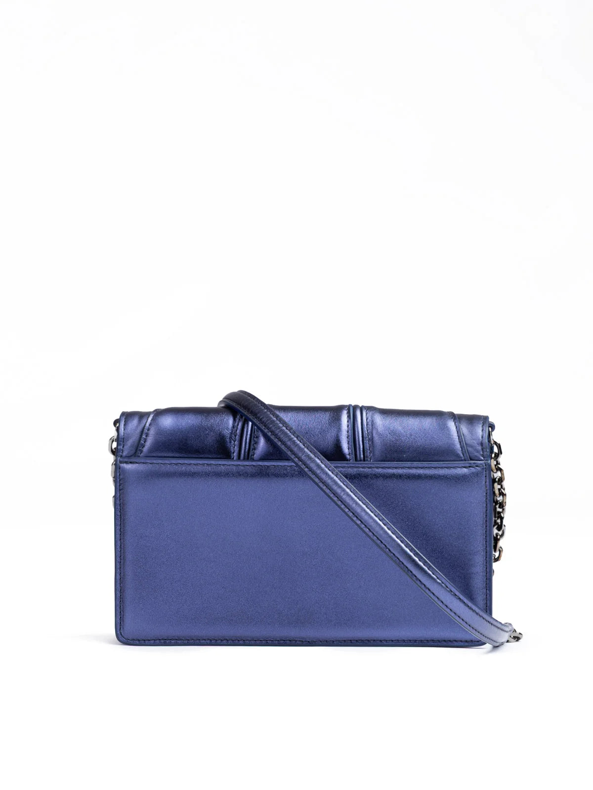 Ferrari Metal blue GT patent leather bag with chain - Cross Body Bags