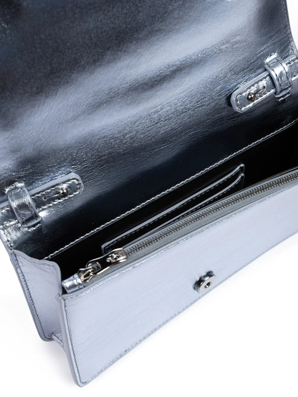 Ferrari Metal light blue GT patent leather bag with chain - Cross Body Bags