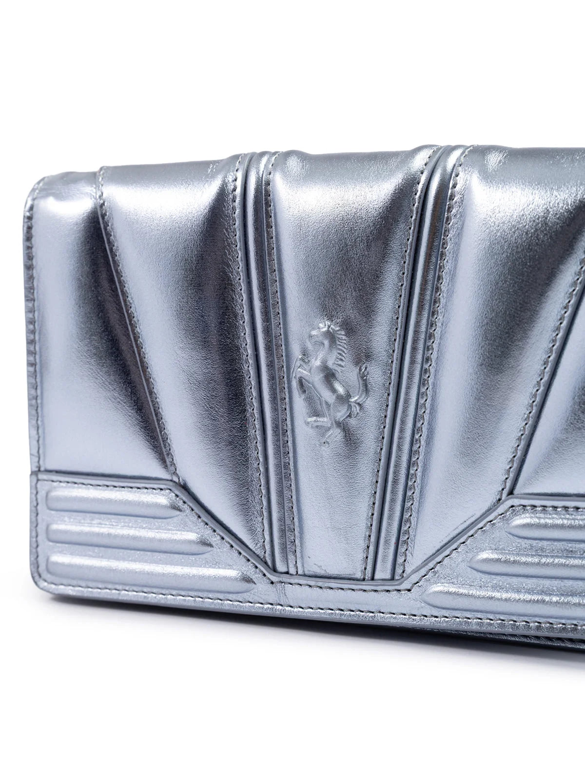 Ferrari Metal light blue GT patent leather bag with chain - Cross Body Bags