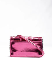 Ferrari Metal Pink GT patent leather bag with chain - Cross Body Bags