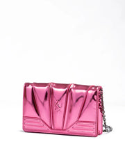 Ferrari Metal Pink GT patent leather bag with chain - Cross Body Bags
