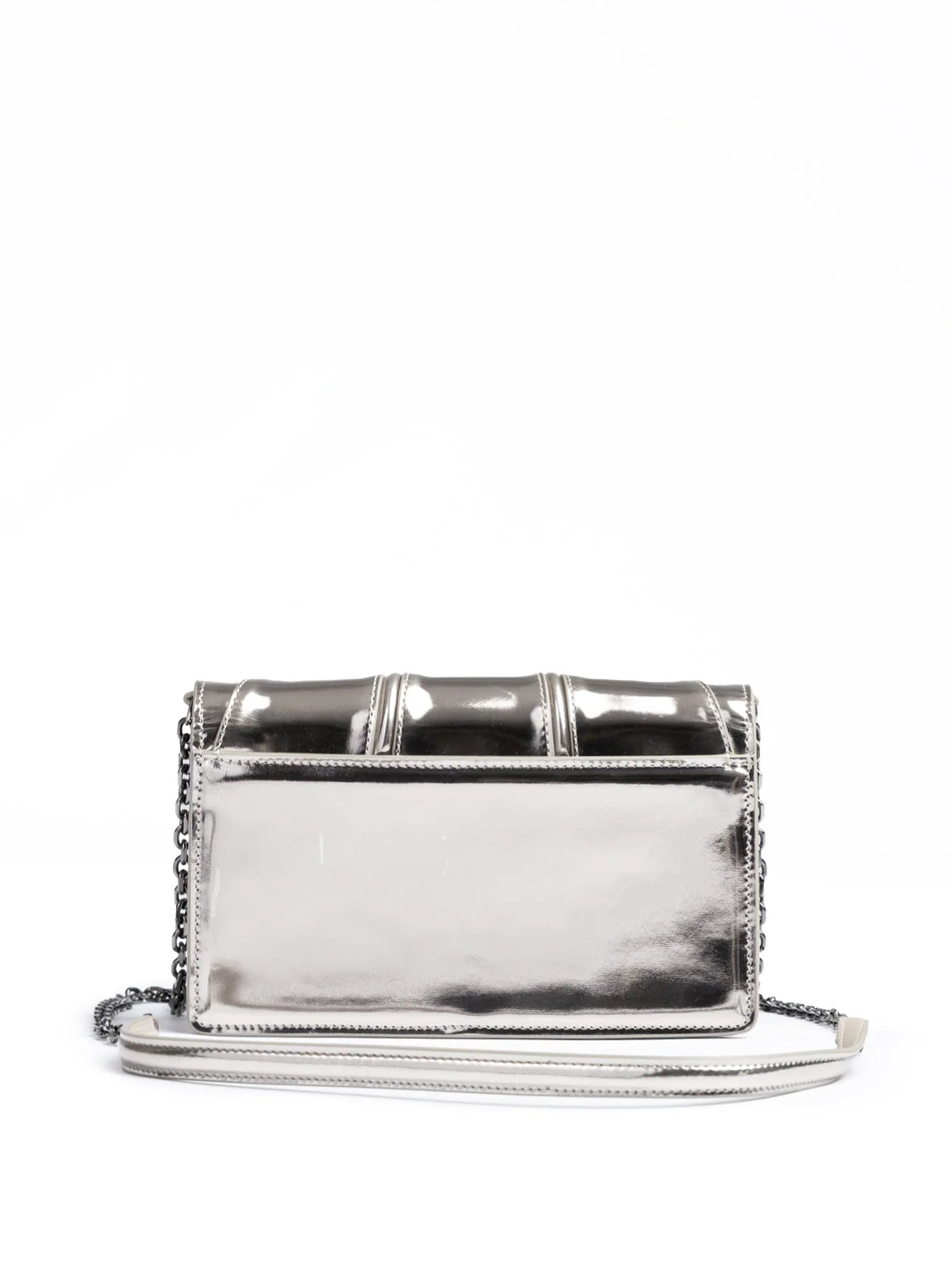 Ferrari Metal Silver GT patent leather bag with chain - Cross Body Bags