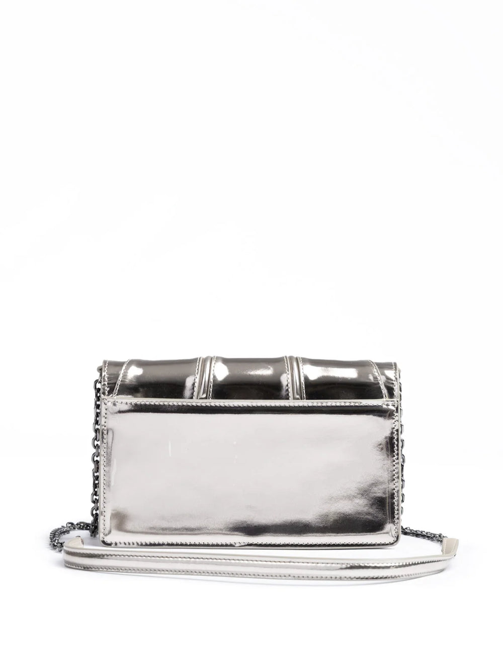 Ferrari Metal Silver GT patent leather bag with chain - Cross Body Bags