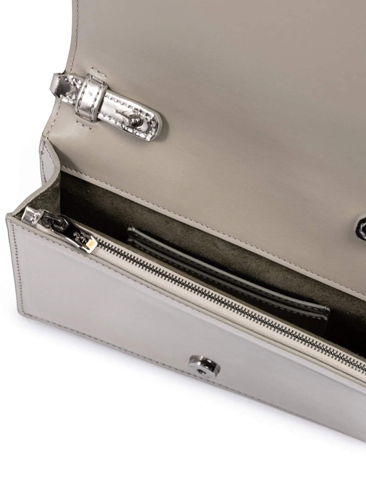 Ferrari Metal Silver GT patent leather bag with chain - Cross Body Bags