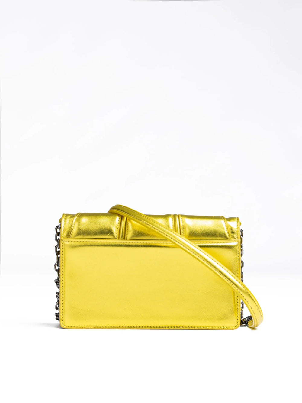 Ferrari Metal Yellow GT patent leather bag with chain - Cross Body Bags