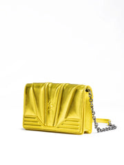 Ferrari Metal Yellow GT patent leather bag with chain - Cross Body Bags