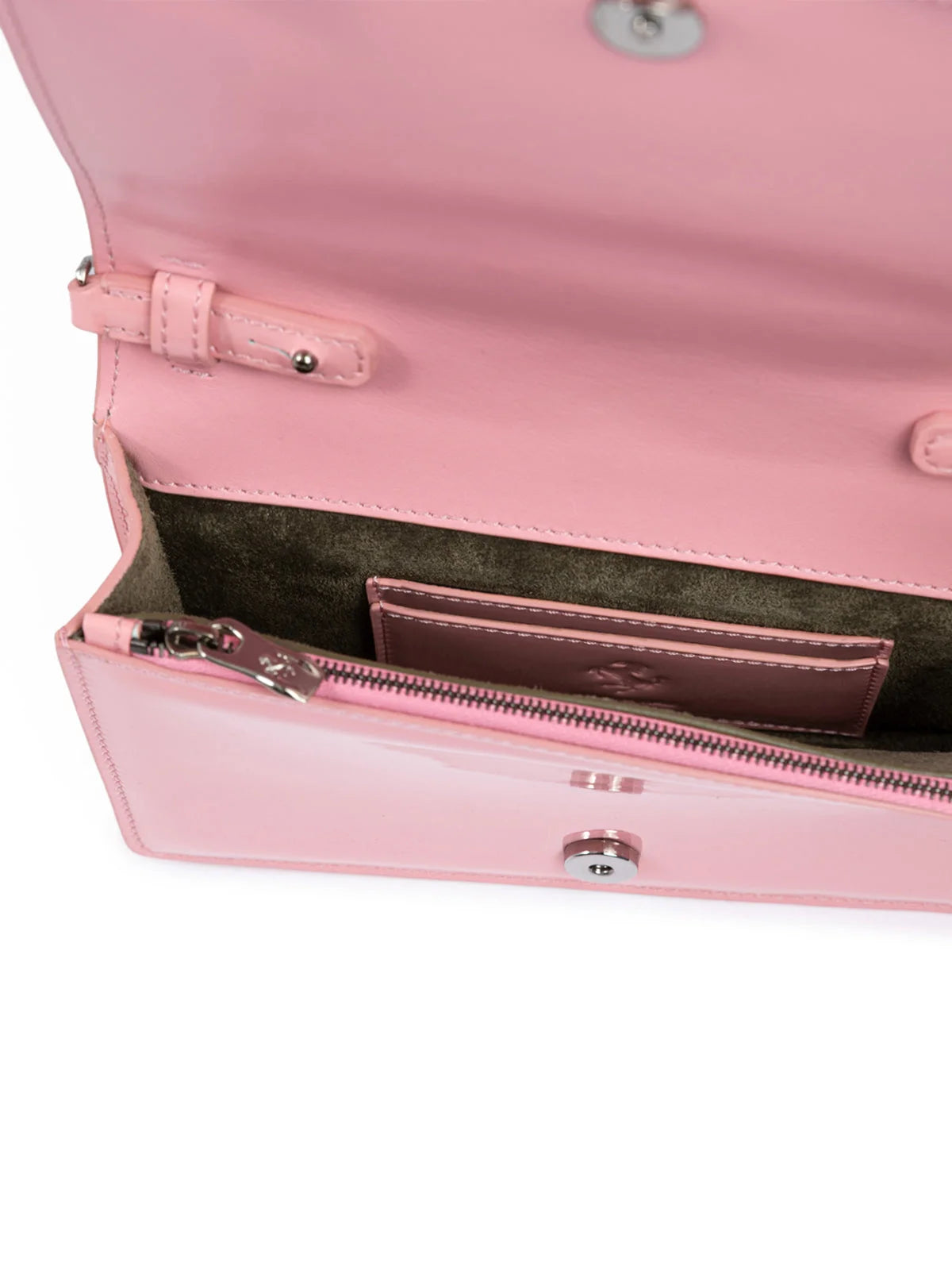 Ferrari Pink GT patent leather bag with chain - Cross Body Bags