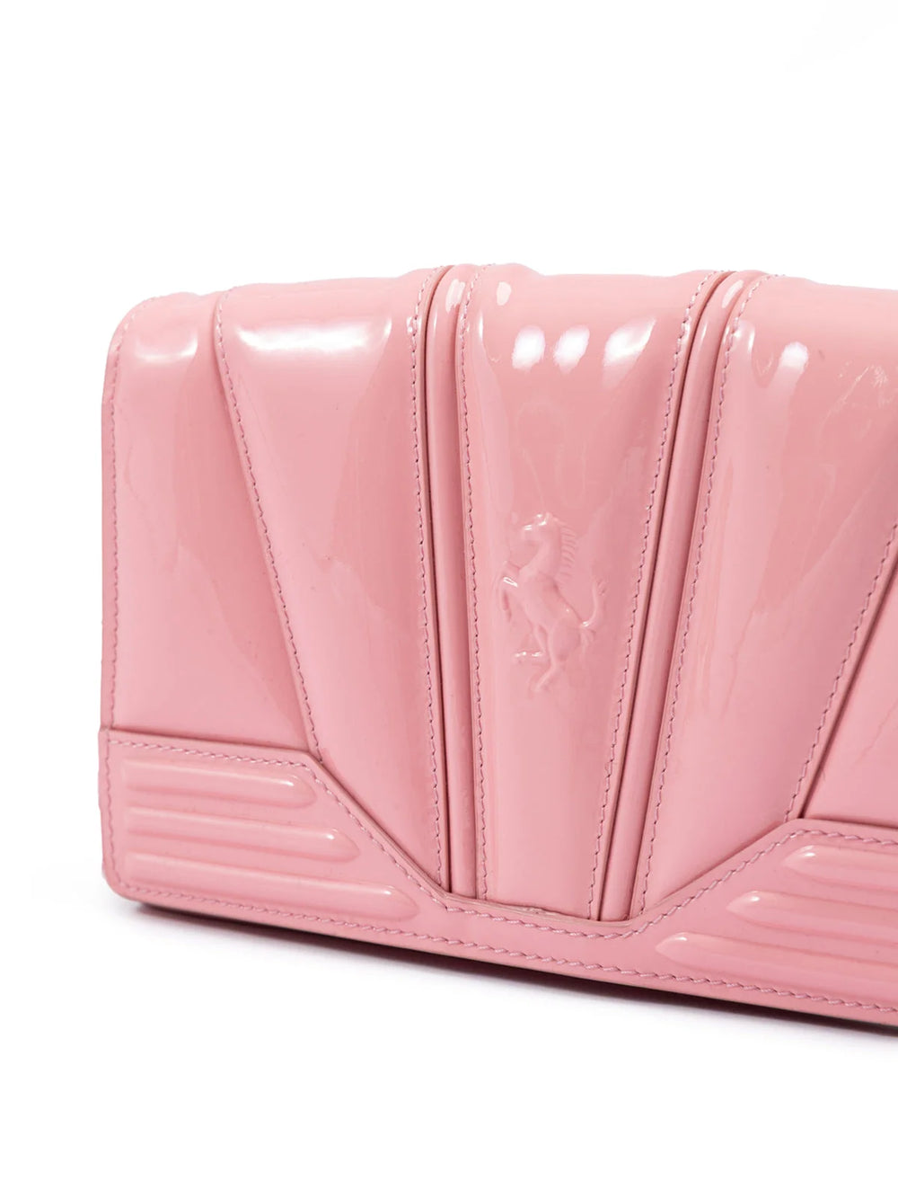 Ferrari Pink GT patent leather bag with chain - Cross Body Bags