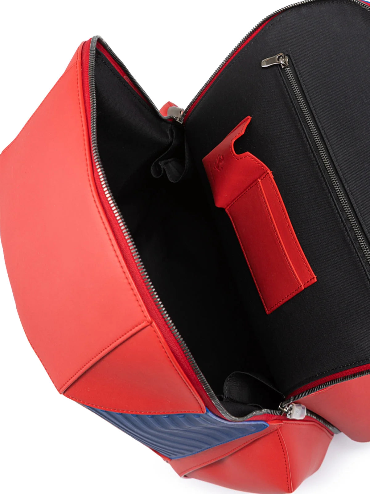 Ferrari Red Leather Technical Backpack - Backpacks