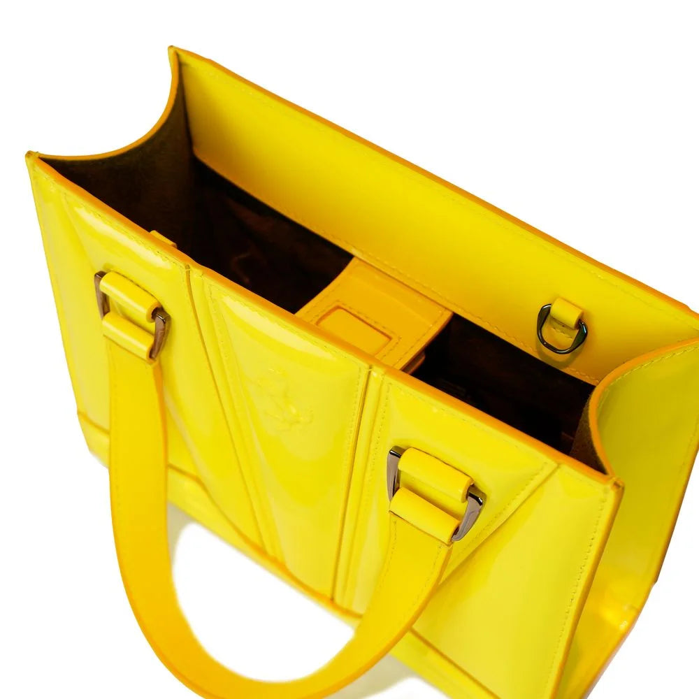 Ferrari Yellow Leather Handbag - Satchel Bags