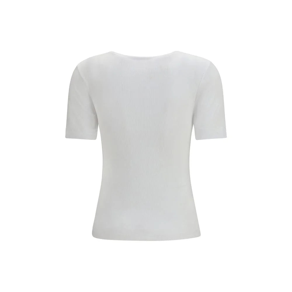Ganni White Cotton T-Shirt