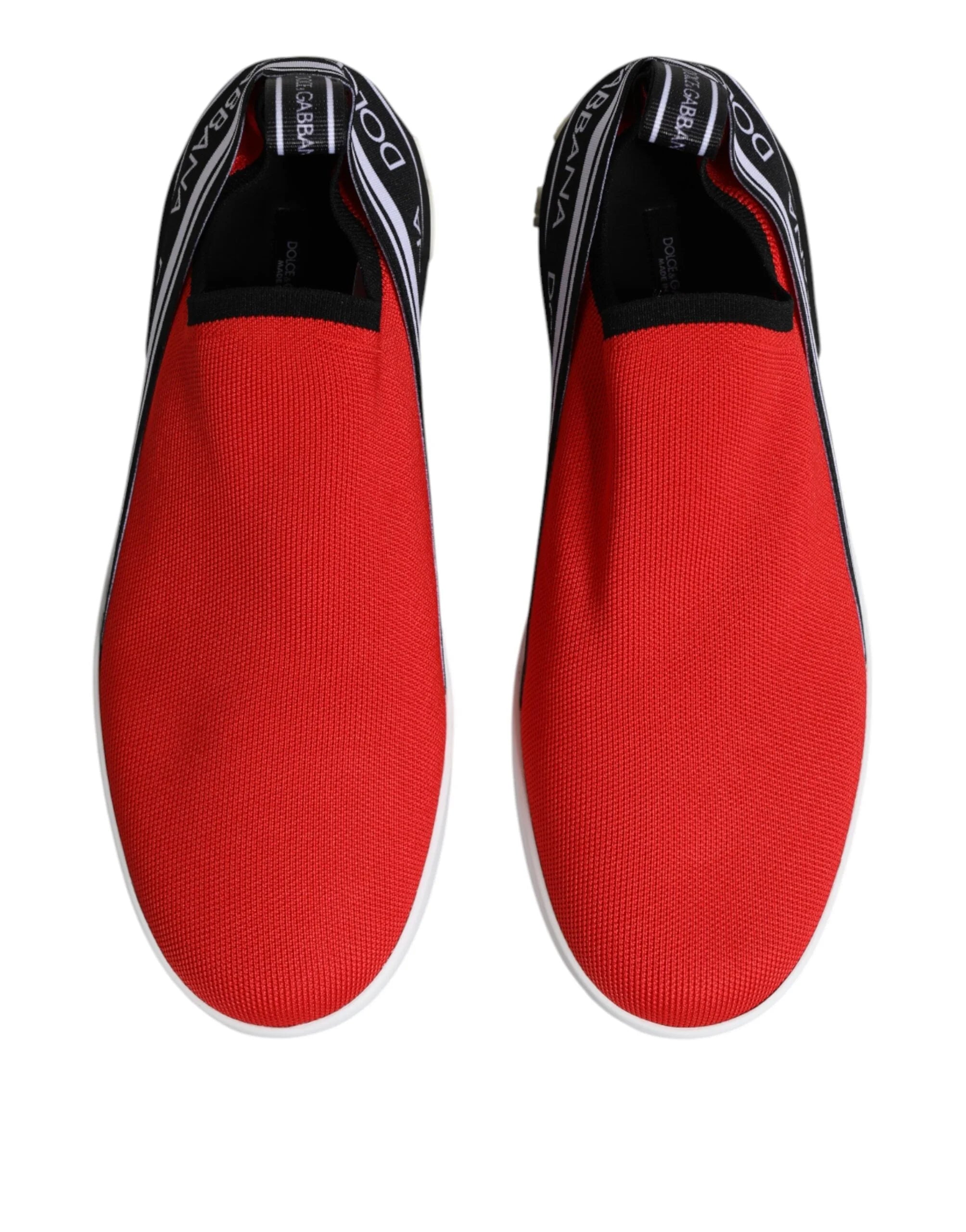 Dolce & Gabbana Red Logo Low Top Slip On Men Sneakers Shoes - EU40/US7