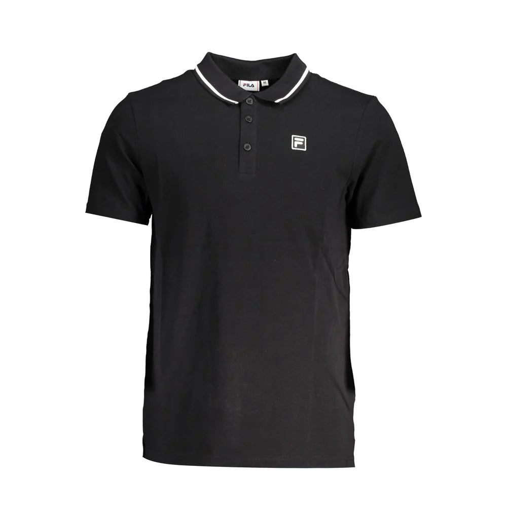 Fila Black Cotton Polo Shirt - Polos