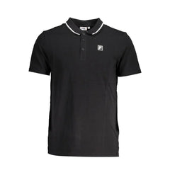 Fila Black Cotton Polo Shirt - Polos