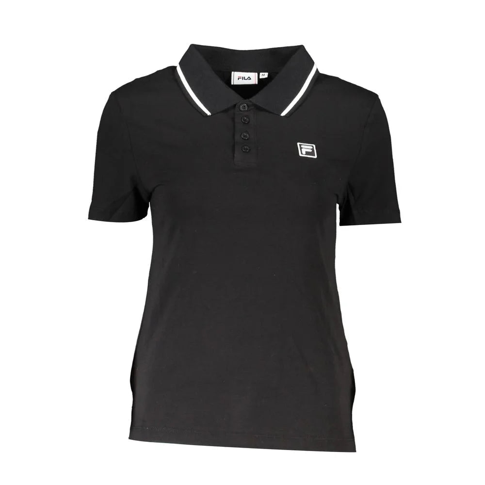 Fila Black Cotton Polo Shirt - Polos