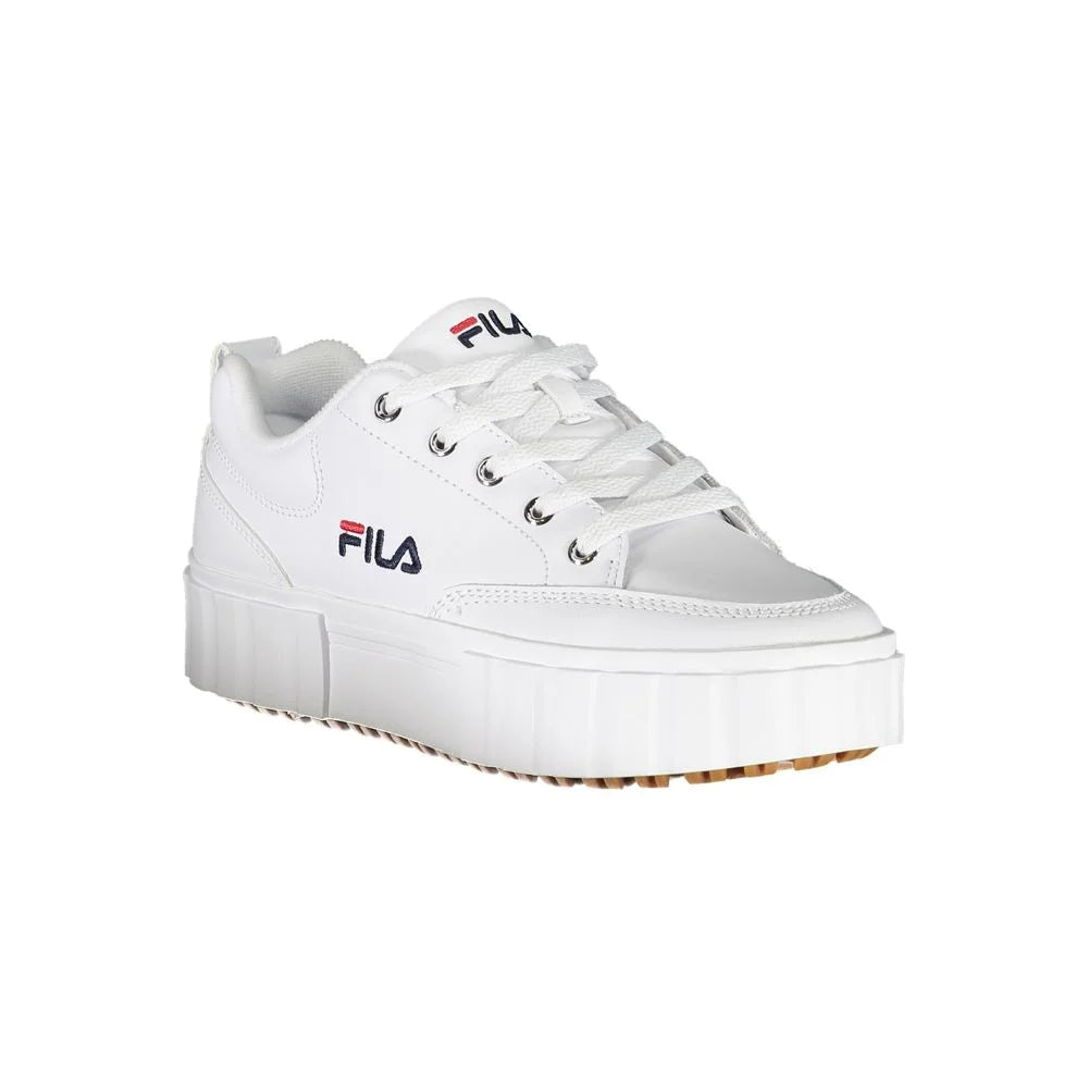 Fila Chic White Wedge Sneakers with Embroidered Detail - EU41/US11 - Sneakers