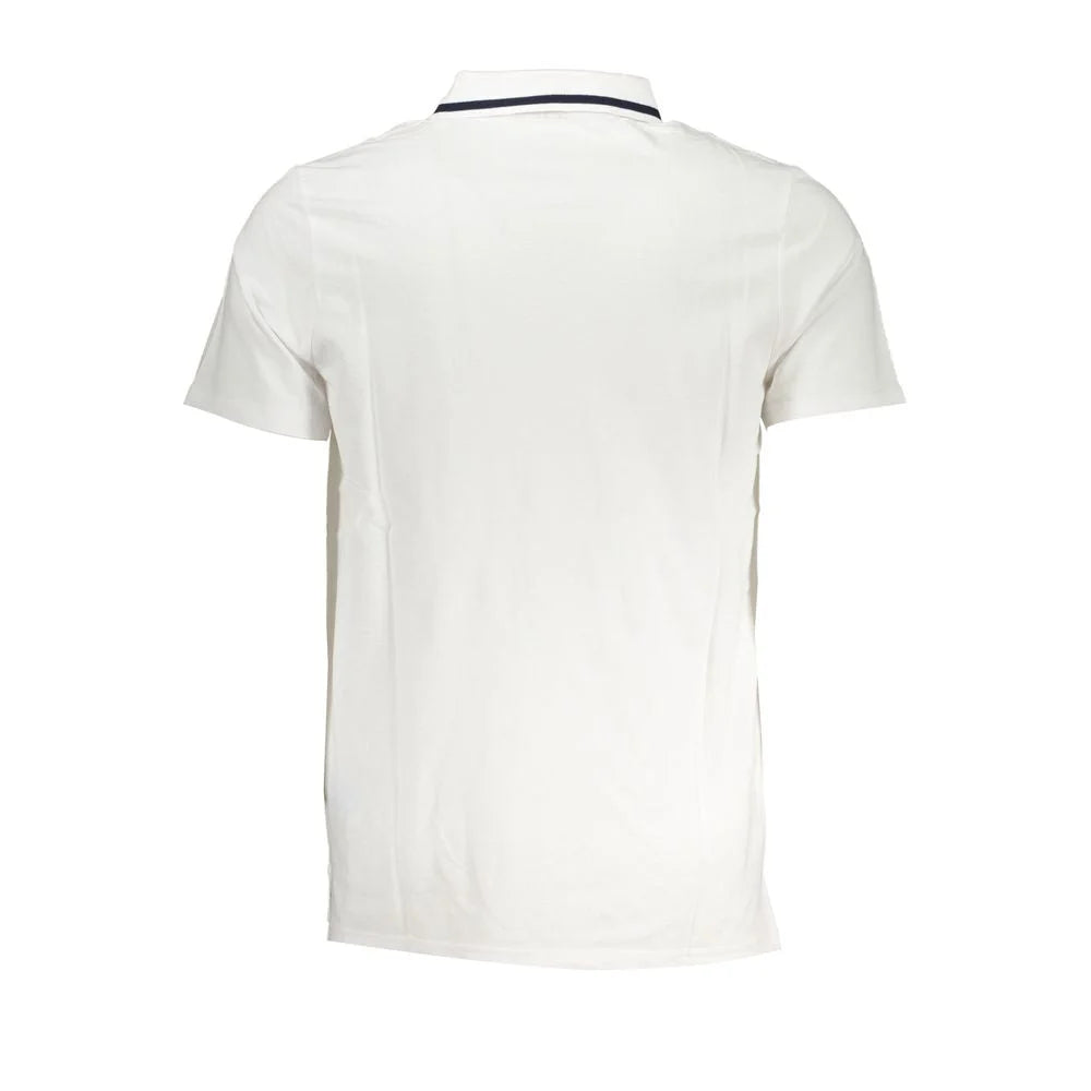 Fila Sleek White Cotton Polo with Contrast Accents - S - Polos