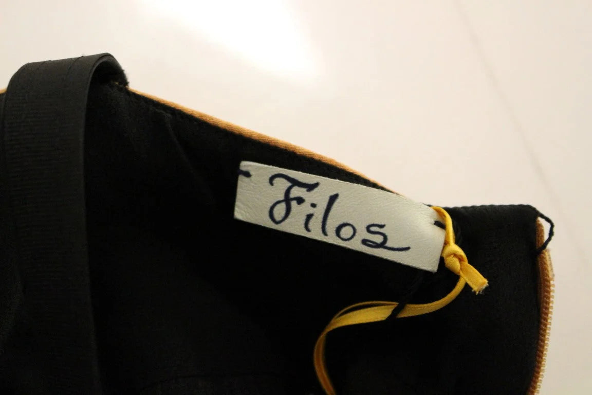 FILOS Black Bronze Silk Sleeveless Above Sheath Dress - IT40|S - Dresses